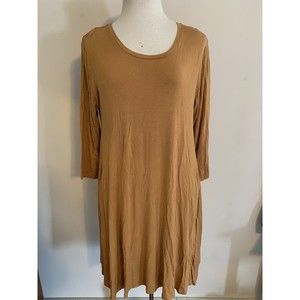 🌻2 for $20🌻 Style & Co. Petite Size L Swing Flowy Womens 3/4 Sleeve Dress Gold